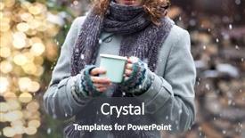  Presentation with mulled wine - Slides consisting of event marketing - woman holding cup with hot background and a dark gray colored foreground