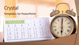  Presentation with alarm - Amazing PPT theme having event planning - alarm clock and calendar backdrop and a lemonade colored foreground