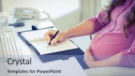  Presentation with pregnant cartoon - Presentation design with event planning - midsection of pregnant businesswoman writing background and a light blue colored foreground