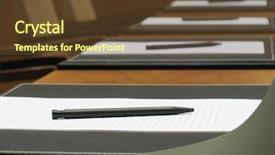  Presentation with old paper pen rolls - Presentation having event planning - pen blank paper in conference background and a tawny brown colored foreground