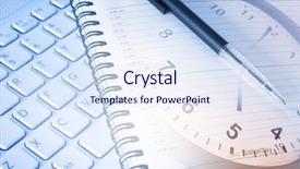  Presentation with diary - Slide set consisting of event planning - pen clock diary and keyboard background and a sky blue colored foreground