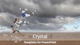  Presentation with kids jumping and lifting hand - Cool new slide deck with event portfolio - young happy businesswoman with folder backdrop and a  colored foreground