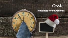  Presentation with vintage clock - Beautiful theme featuring event ticke - vintage alarm clock and christmas backdrop and a tawny brown colored foreground