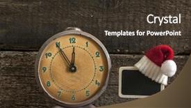  Presentation with vintage clock - Theme featuring event ticke - vintage alarm clock and christmas background and a tawny brown colored foreground