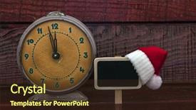  Presentation with vintage clock - Presentation enhanced with event ticke - vintage alarm clock and christmas background and a tawny brown colored foreground
