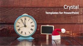 Presentation with vintage clock - PPT theme with event ticke - vintage alarm clock and christmas background and a tawny brown colored foreground