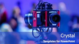  Presentation with camera - PPT layouts having events - 360 degree camera working background and a royal blue colored foreground
