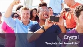  Presentation with performance - Theme having events - audience cheering at outdoor concert background and a wine colored foreground