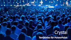  Presentation with audience - Beautiful slide deck featuring events - audience listens to the lecturer backdrop and a navy blue colored foreground