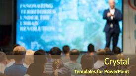  Presentation with audience - Theme having events - audience listens to the lecturer background and a tawny brown colored foreground