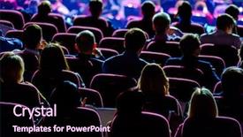  Presentation with audience - Slide deck featuring events - audience listens to the speech background and a wine colored foreground