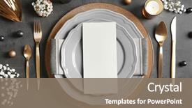  Presentation with table setting - Amazing presentation theme having events - beautiful table setting on grey backdrop and a coral colored foreground