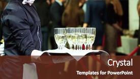  Presentation with catering - PPT layouts with events - catering or celebration concept waiter background and a tawny brown colored foreground