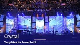  Presentation with blue lights - Cool new theme with events - concert stage with blue backdrop and a navy blue colored foreground