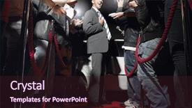  Presentation with red carpet - Audience pleasing slides consisting of events - excited man on red carpet backdrop and a wine colored foreground