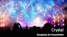  Presentation with new year - Beautiful presentation featuring events - fireworks and crowd celebrating backdrop and a black colored foreground
