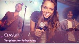  Presentation with singer - Slide deck consisting of events - flying colors against portrait background and a violet colored foreground