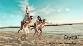  Presentation with happiness - Amazing PPT theme having events - happiness friends fun backdrop and a coral colored foreground