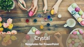  Presentation with daughter - Slide deck consisting of events - happy easter a mother father background and a coral colored foreground