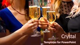  Presentation with crystal image - Slides having corporate events - image of women's hands background and a tawny brown colored foreground