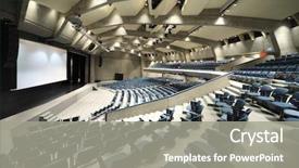  Presentation with conference - Cool new presentation with events - interior of a conference hall backdrop and a gray colored foreground