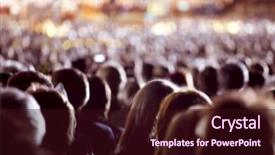  Presentation with concert - Amazing PPT theme having events - large crowd of people watching backdrop and a wine colored foreground