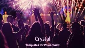  Presentation with fireworks - PPT theme with events - new year concept - cheering background and a wine colored foreground