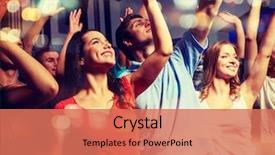  Presentation with celebration - Amazing PPT theme having events - party holidays celebration nightlife backdrop and a coral colored foreground