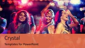  Presentation with happy holidays - Beautiful slides featuring events - party holidays celebration nightlife backdrop and a coral colored foreground