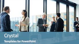  Presentation with groups - Audience pleasing PPT theme consisting of events - several groups of delegates backdrop and a teal colored foreground