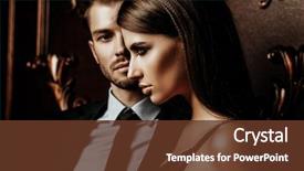  Presentation with elegant - Presentation theme featuring events - sexual passionate couple in elegant background and a tawny brown colored foreground