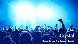  Presentation with stage lights - Slides enhanced with events - silhouettes of concert crowd background and a navy blue colored foreground