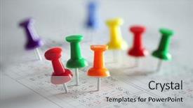  Presentation with busy - Slide deck enhanced with events - thumbtack in calendar concept background and a light gray colored foreground