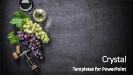  Presentation with dark space - Theme with events - wineglasses with grapes and corks background and a dark gray colored foreground