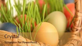  Presentation with white easter lily flowers - Cool new presentation theme with events multi cultural - bright easter eggs on white backdrop and a  colored foreground