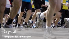  Presentation with sports - Cool new PPT theme with events order - large group of people backdrop and a gray colored foreground