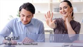  Presentation with registration - Slides consisting of events registration - young family in marriage divorce background and a light blue colored foreground