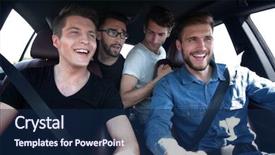  Presentation with travel friends - Amazing slides having events safety day - close up three friends travel backdrop and a navy blue colored foreground