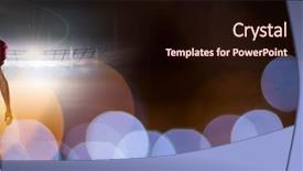  Presentation with football goal post american field - PPT theme featuring events safety day - digital composite of american football background and a wine colored foreground