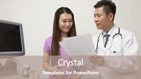  Presentation with pregnant woman in hospital - PPT theme consisting of events safety day - doctor talking with pregnant woman background and a  colored foreground