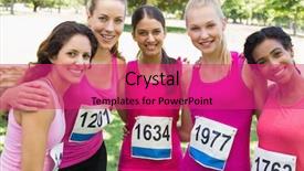  Presentation with breast cancer free - Presentation theme consisting of events sport - confident female participants of breast background and a red colored foreground