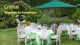  Presentation with fine dining - Beautiful presentation theme featuring events spring - flower arangement at a wedding backdrop and a tawny brown colored foreground