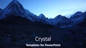  Presentation with morning sunrise - PPT theme enhanced with everest-base-camp-trek-along background and a navy blue colored foreground