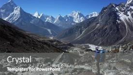  Presentation with mountain view - Amazing slides having everest-trek-hiker-is-enjoying backdrop and a gray colored foreground