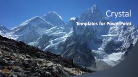  Presentation with everest - Presentation having everest-trek-mountain-everest background and a teal colored foreground