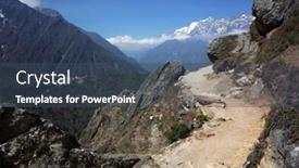  Presentation with everest - PPT theme featuring everest-trek-pangboche-portse-upper background and a ocean colored foreground