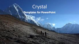  Presentation with everest - Slides consisting of everest-trek-people-walking-up background and a ocean colored foreground
