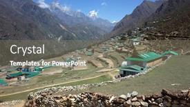  Presentation with everest - Beautiful theme featuring everest-trek-phortse-village-3810 backdrop and a gray colored foreground