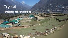  Presentation with everest - Colorful slide deck enhanced with everest-trek-phortse-village-3810 backdrop and a ocean colored foreground