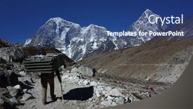  Presentation with everest - Presentation design having everest-trek-porters-are-carrying background and a ocean colored foreground